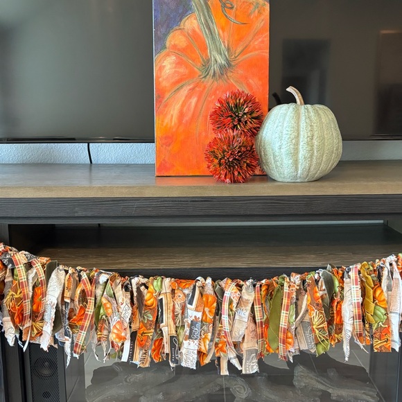 NWT Fall Handmade Rag Garland - Picture 5 of 6